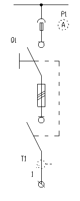 Schemat elektryczny szafy odbiorczej z rozłącznikami z bezpiecznikami typu SASIL