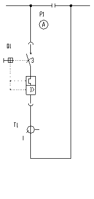 Schemat elektryczny szafy sprzęgłowej z górnym układem szyn zbiorczych z wyłącznikiem kompaktowym
