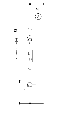 Schemat elektryczny szafy sprzęgłowej z tylnym układem szyn zbiorczych z wyłącznikiem powietrznym