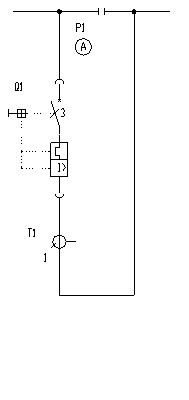 Schemat elektryczny szafy sprzęgłowej z górnym układem szyn zbiorczych z wyłącznikiem powietrznym